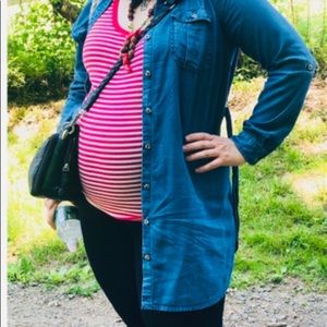 Denim maternity shirt
